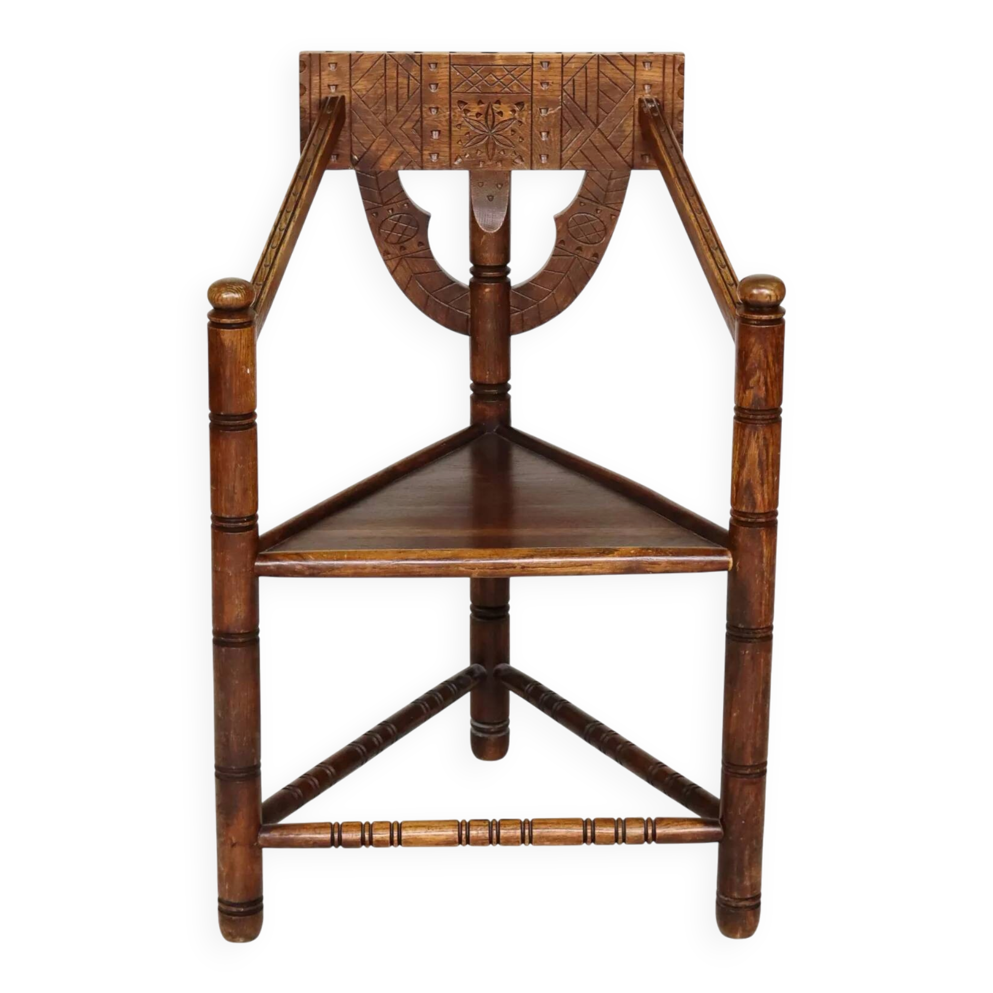 Traditional Swedish carved chair "Monkstol"