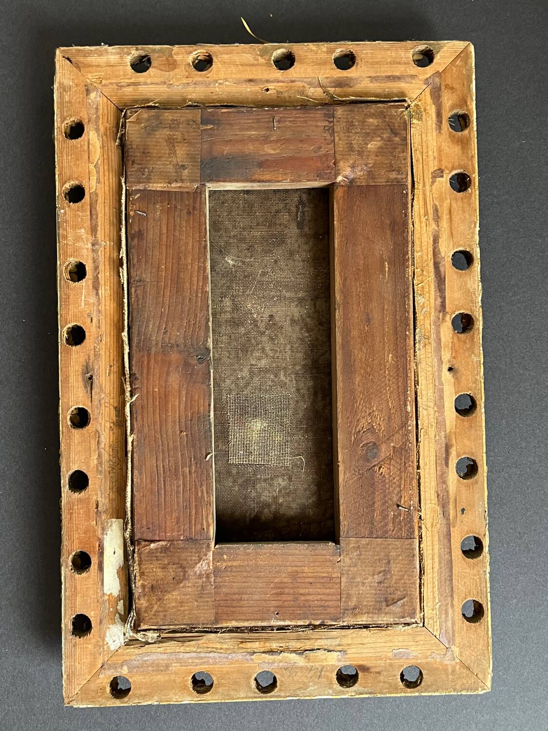 Small painting: oil on old canvas