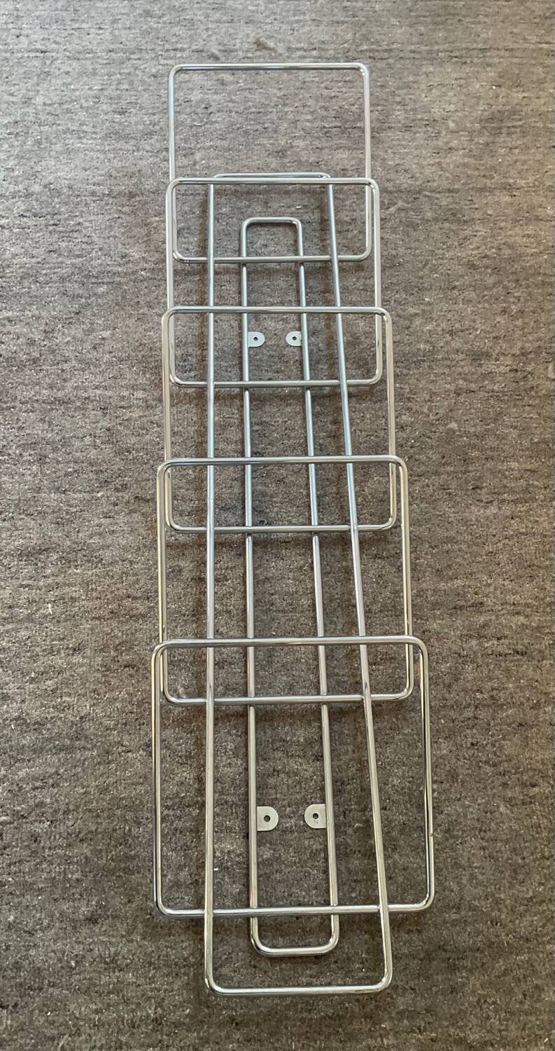 Vintage stainless steel wall vinyl rack