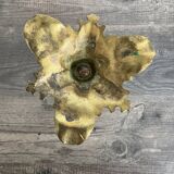 Antique chiselled bronze candlestick