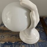Set of two white ceramic hand sconces