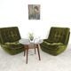 Pair of green velvet Atlantis armchairs by Jitona, ex Czechoslovakia 60s