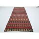 1970s Vintage Turkish Oushak Handmade Wool Cotton Red Runner Rug 140x353