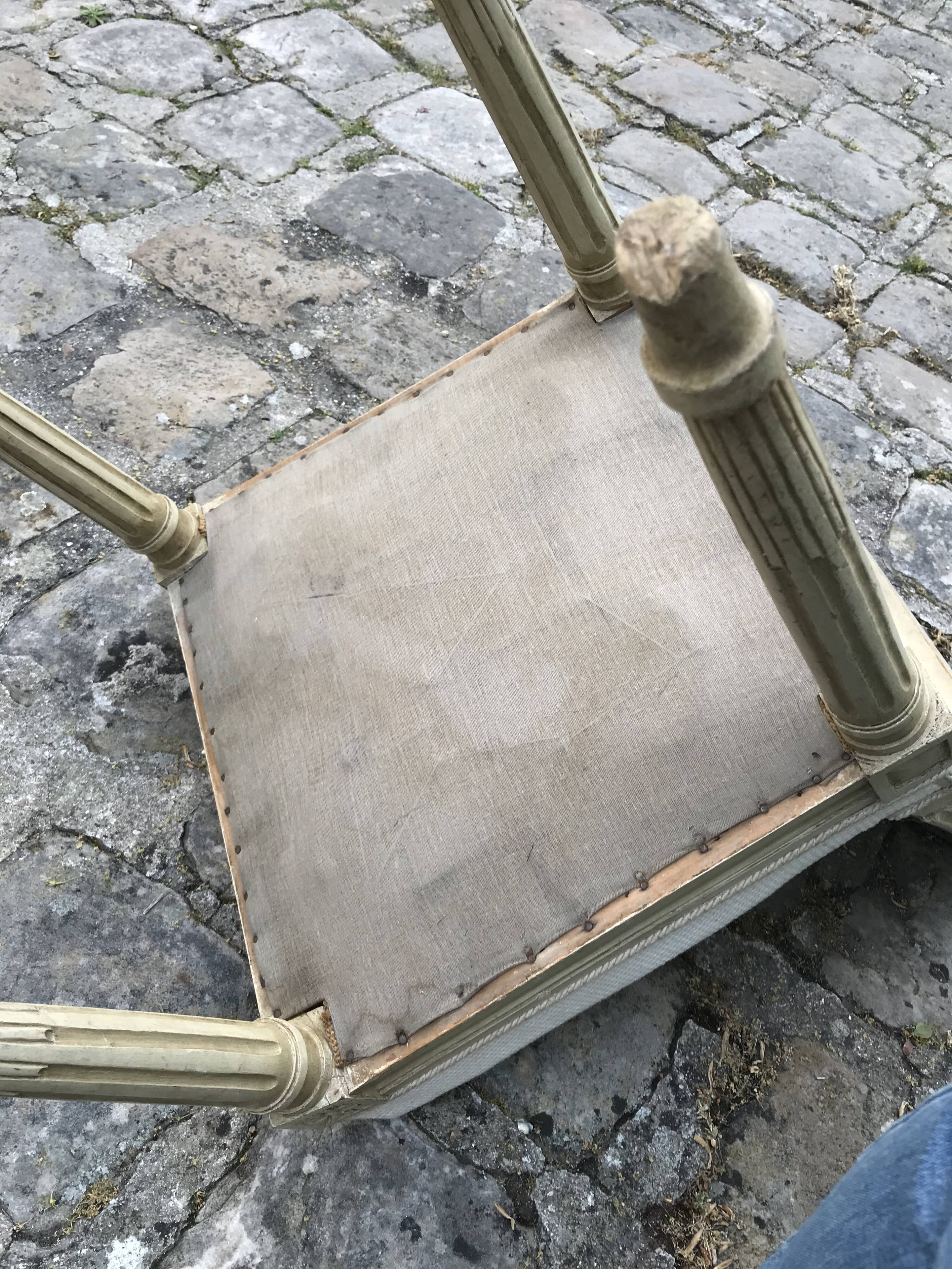 Series of 4 chairs of upholsterer style Louis XVI