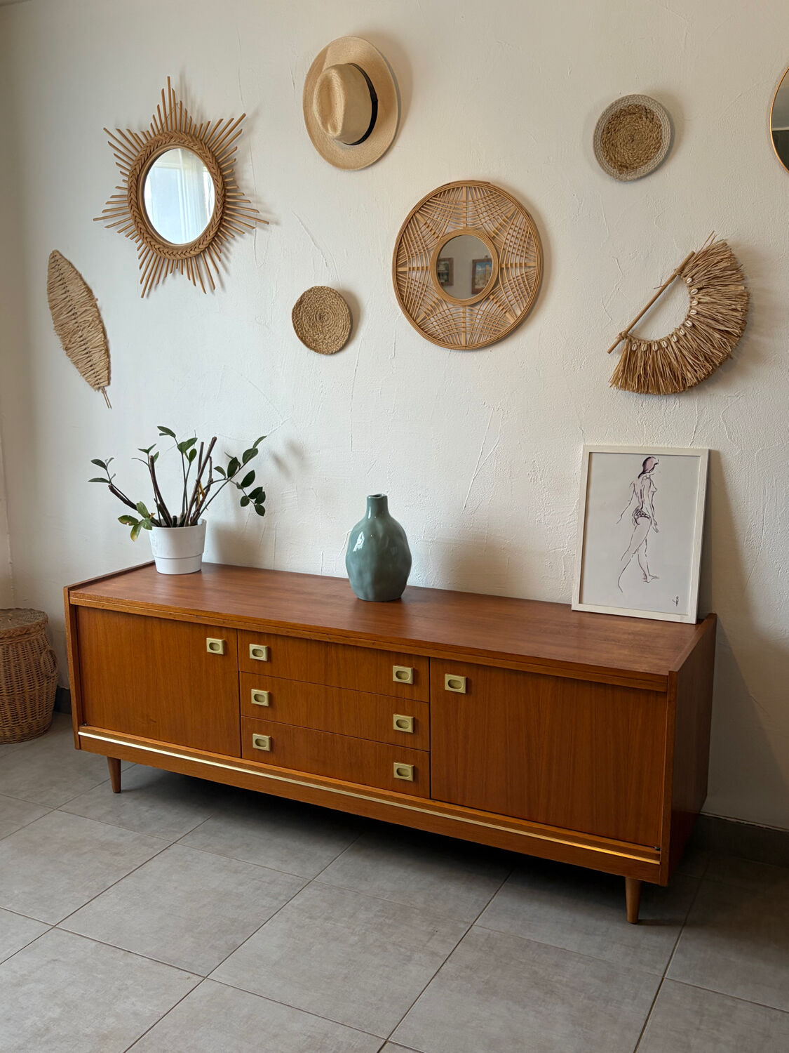 Vintage teak enfilade from the 1960s.