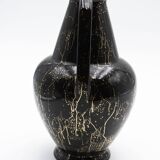 Lucien Brisdoux black and gold art deco vase