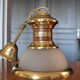 Chandelier old river wood brass glass