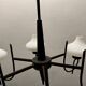 Italian Bronze Opaline Glass Chandelier 1950’s