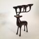 Pair of deer candle holders, bronzed brass