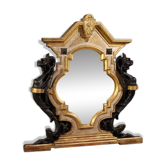 Miroir italien laqué et doré du 19ème siècle