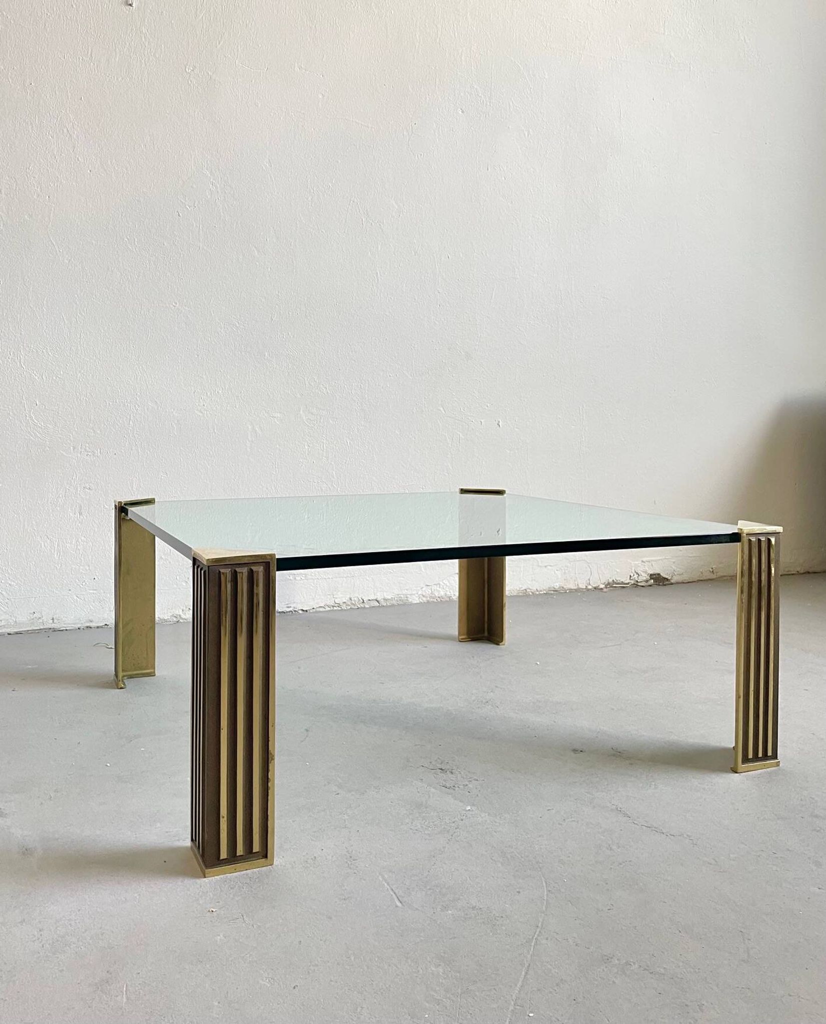 Vintage 1970s Peter Ghyzcy Brass Coffee Table