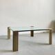 Table basse vintage en laiton Peter Ghyzcy des années 1970