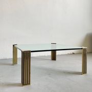 Vintage 1970s Peter Ghyzcy Brass Coffee Table