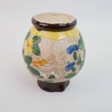 Vallauris Massier vase with flower motifs, signed under the base