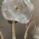 Murano chandelier with 3 iridescent flowers, 1980.