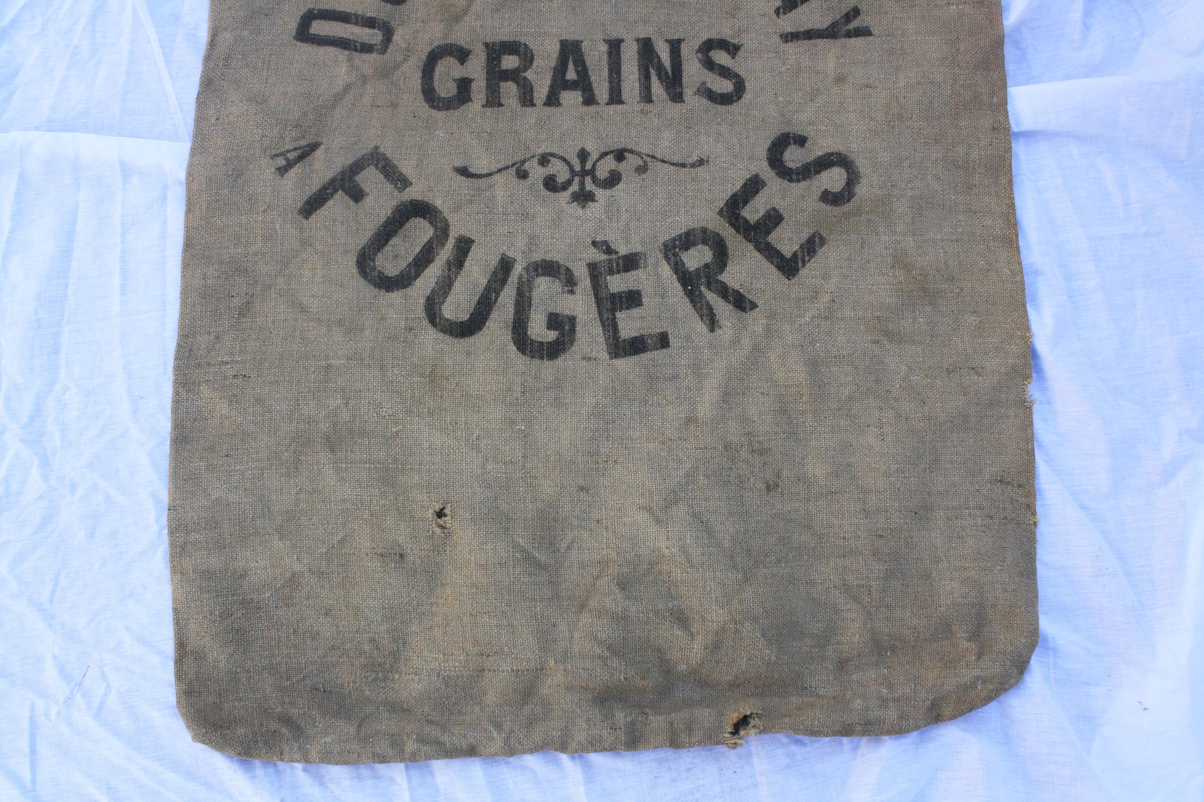 Old burlap sack grain Brittany