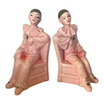 Pierrot commedia dell'arte bookends