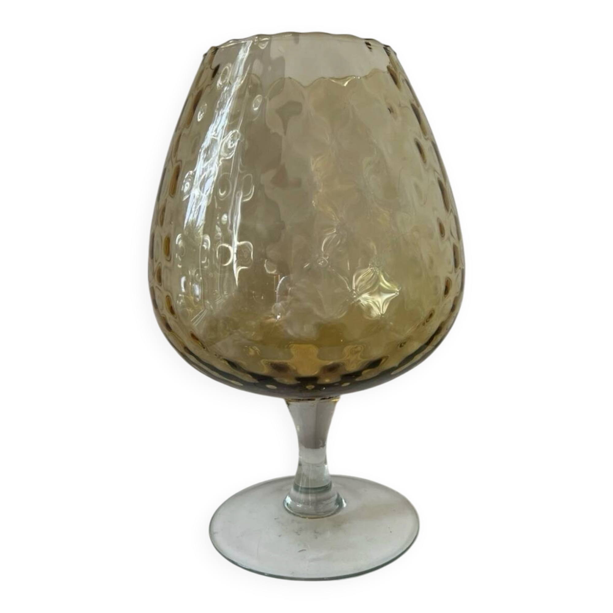 Large Glass Vase Empoli Italy Vintage 1970