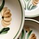 Assiettes creuse fleuries Salins France