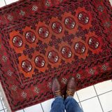 Handmade antique Afghan Baluch rug 118cm x 149cm, 1920s