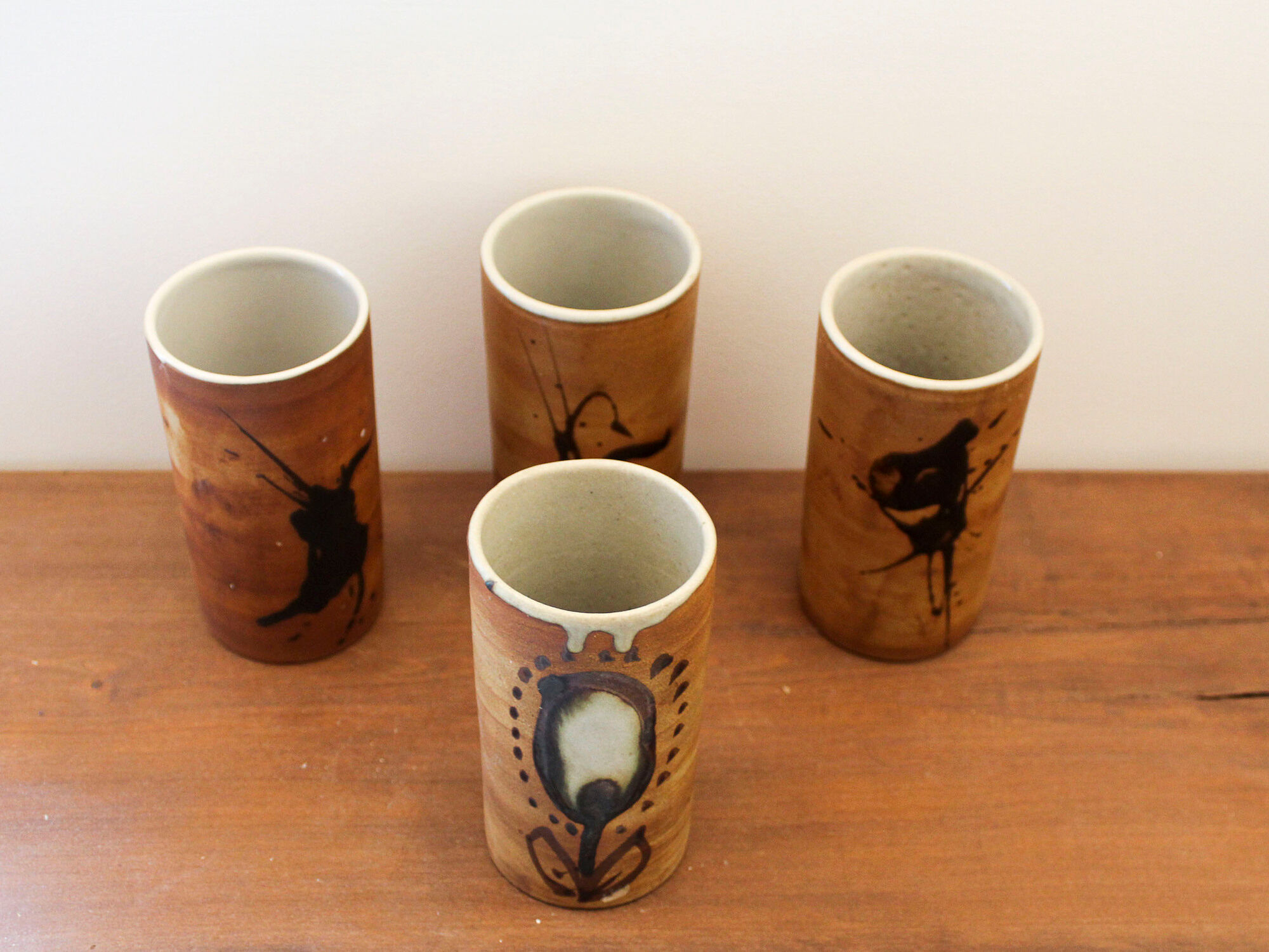 Set of 4 ceramic cups Poterie de la Colombe