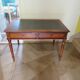minister's desk - 2 drawers - solid wood - faux leather writing pad - Louis Philippe
