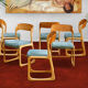 Suite de 6 chaises Baumann traîneau