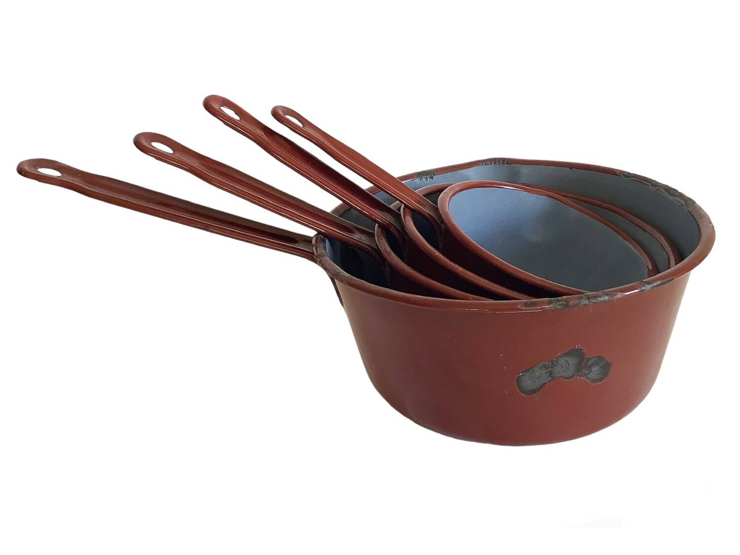 Série de 4 casseroles en tôle émaillée