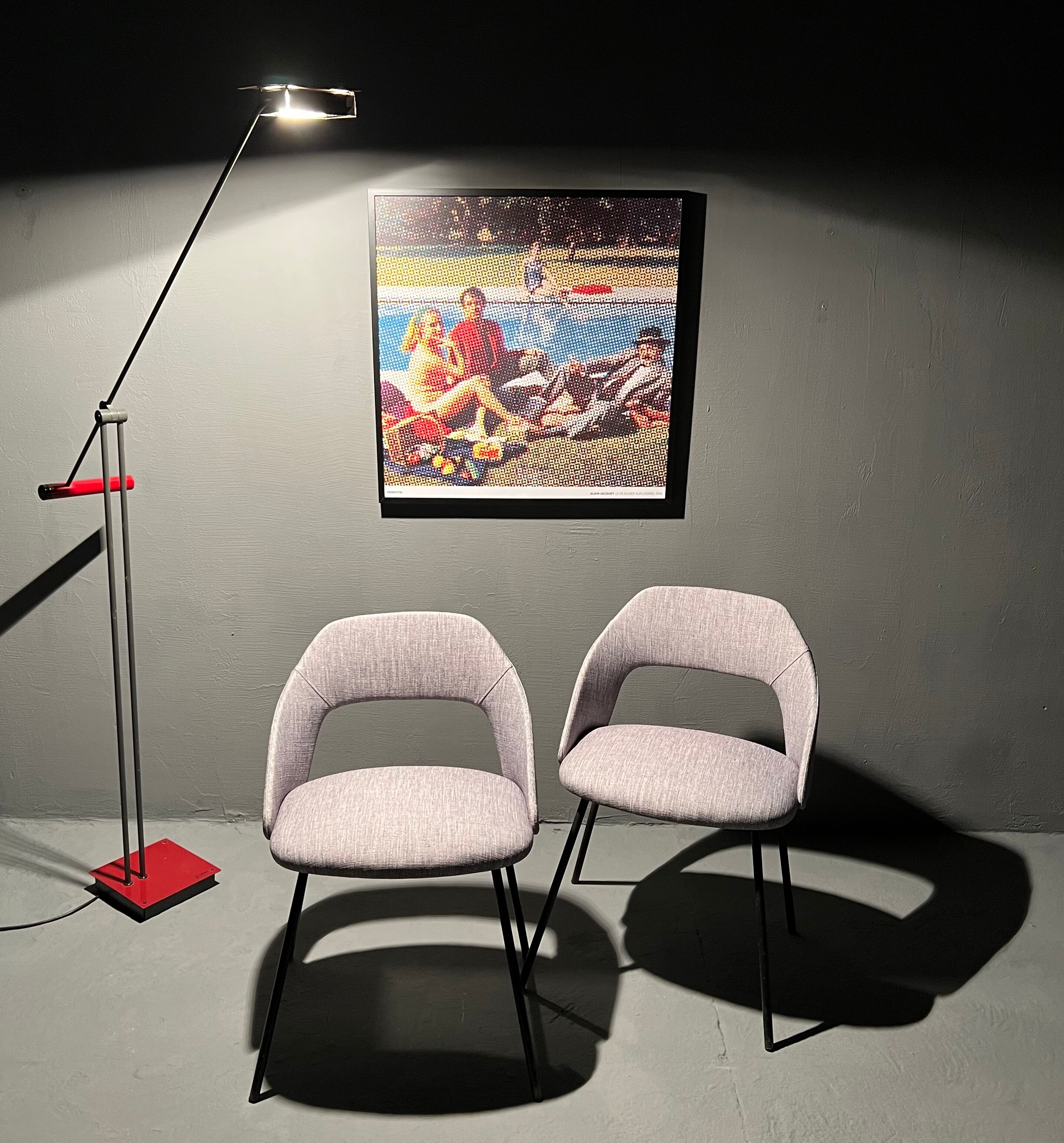 Duo of chairs barrel 1950