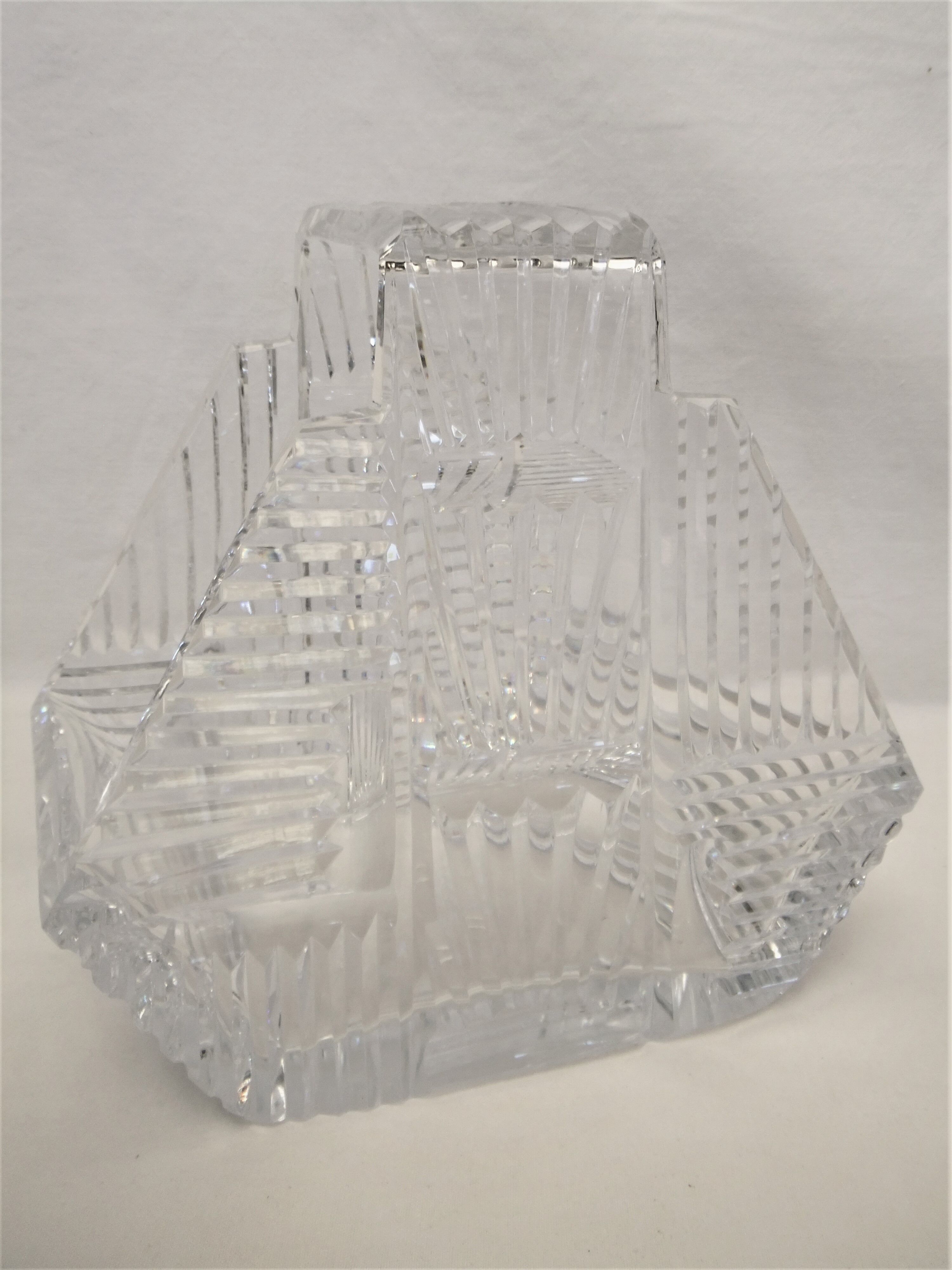 Bohemian crystal stamp Prague basket centerpiece art deco flower