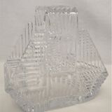Bohemian crystal stamp Prague basket centerpiece art deco flower