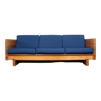 Swedish design solid pine three seat sofa