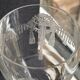 8 guilloché footed glasses – Art Nouveau