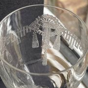 8 guilloché footed glasses – Art Nouveau