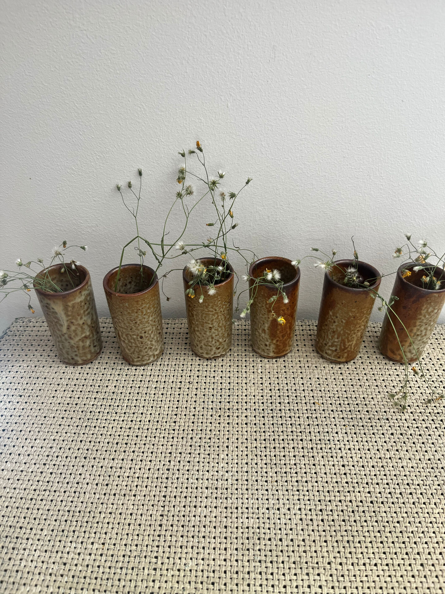 6 stoneware vases