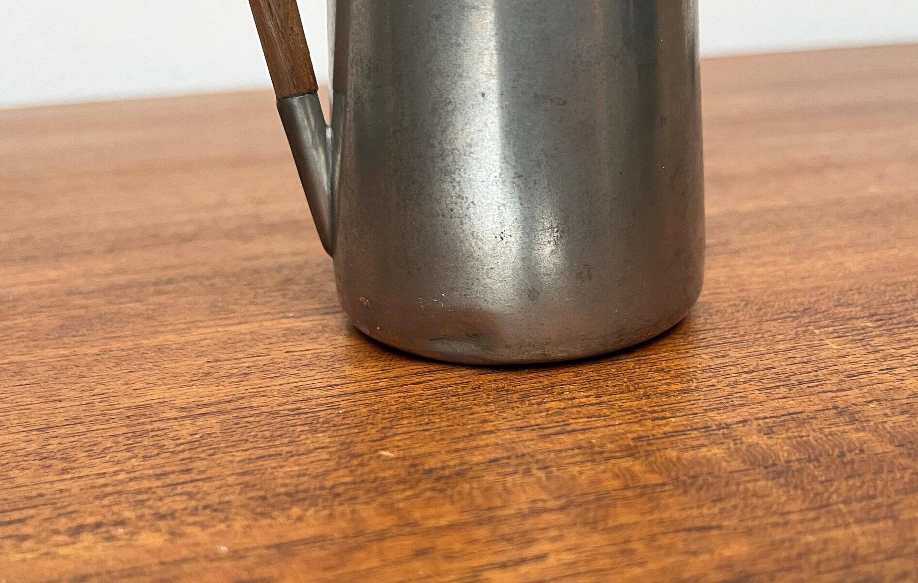 Mid-Century Pewter Carafe Vase with Teak Handle by K.M.D. Tiel Royal Holland Pewter, 1960s