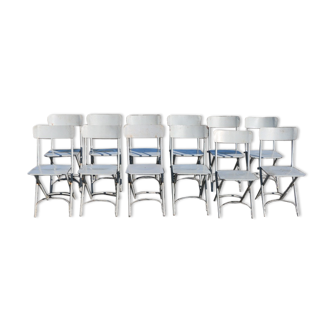 Lot de 12 chaises pliantes de jardin grises