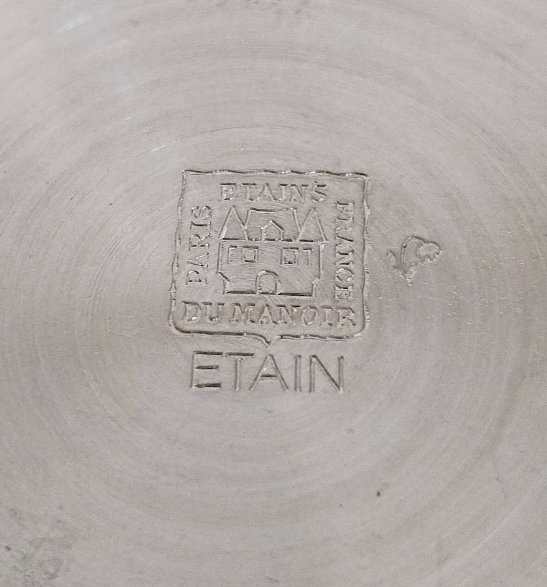 Pewter and crystal flower pick, "Les Etains du Manoir"