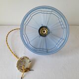 Art Deco pendant lamp in blue opaline