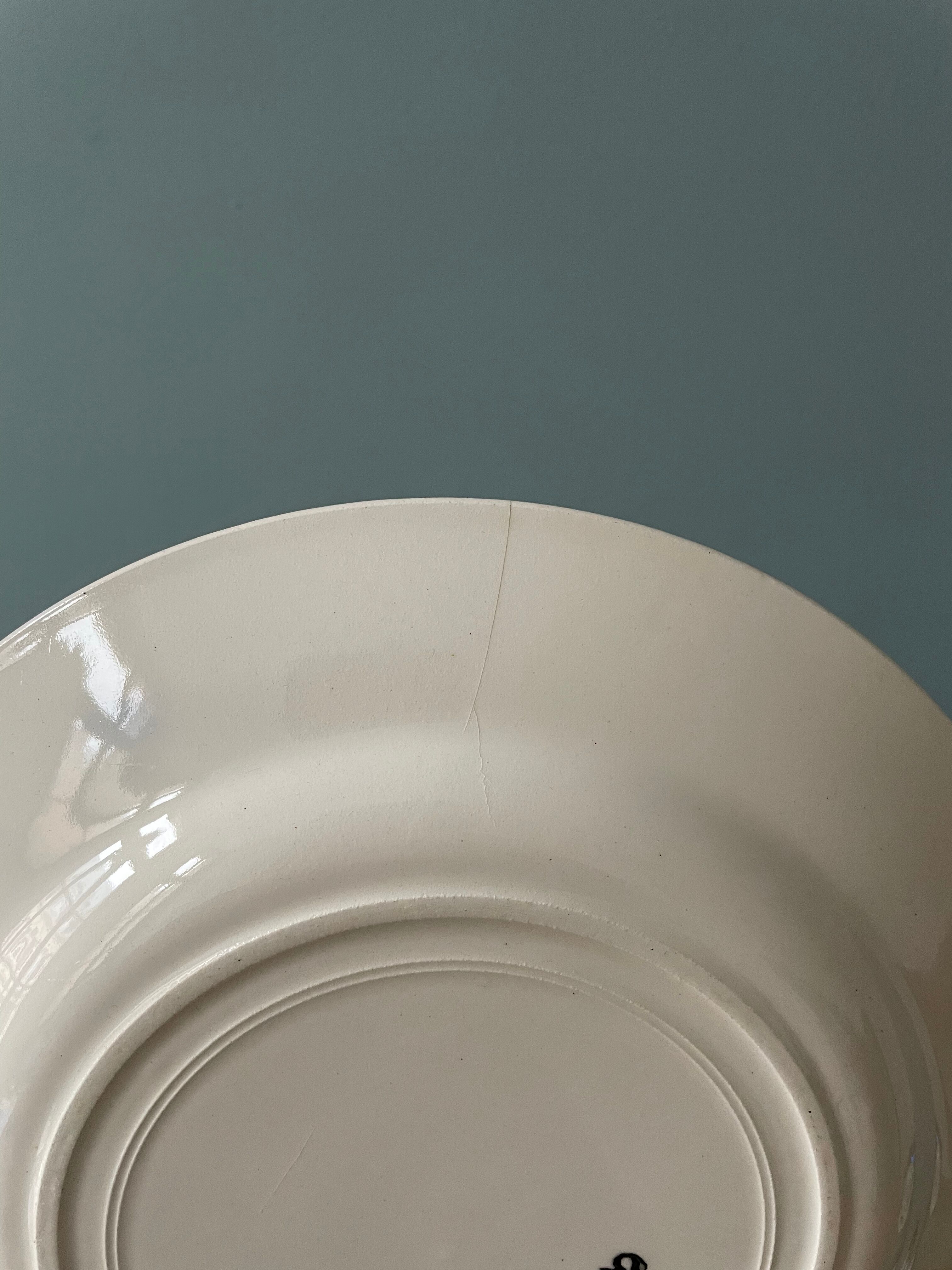 Set of 6 vintage plates in St Amand earthenware, made in France