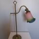 Lampe ancienne laiton et tulipe  pate de verre  " Le verre Français "