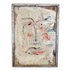 Modern Abstract Painting, Acrylic on Wood, Framed