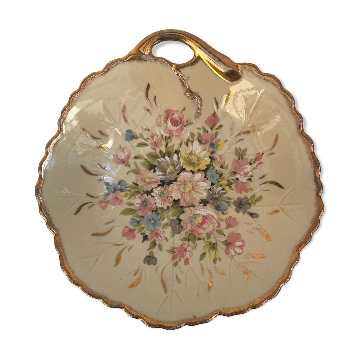 Vintage porcelain and enamel fruit bowl