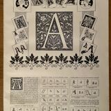 Alphabet letter A lithograph - 1900