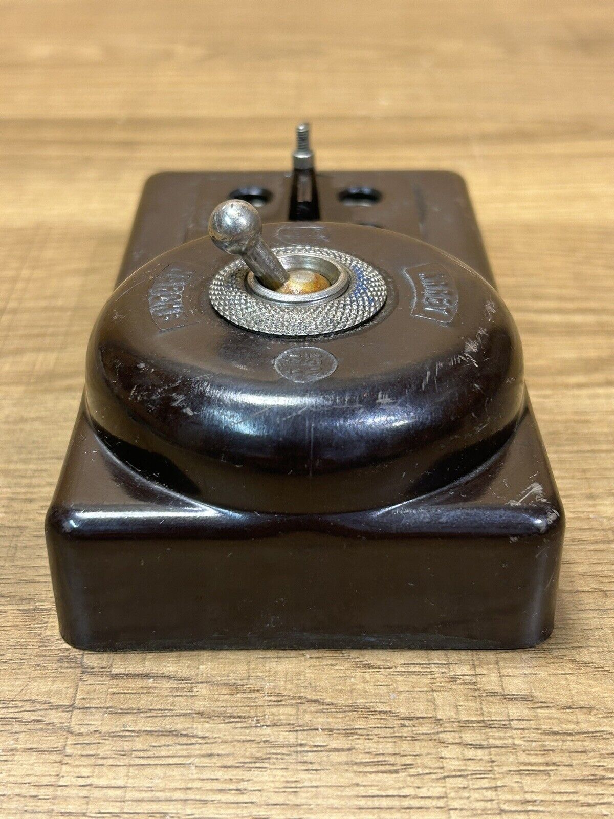 Bakelite switch, 50s, with fuse doors