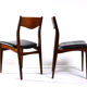 Paire de chaises teck et skaî