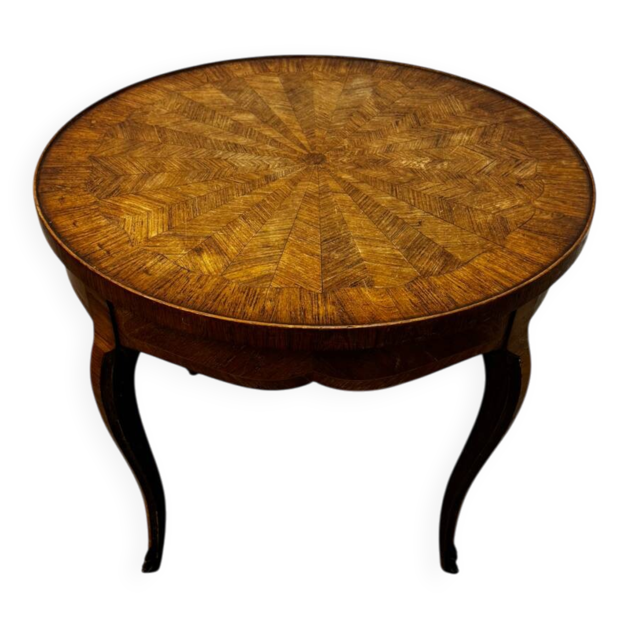 Marquetry wooden side table