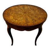 Table guéridon en bois marqueté