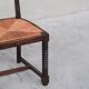 Set of six rush mid-century dining chairs