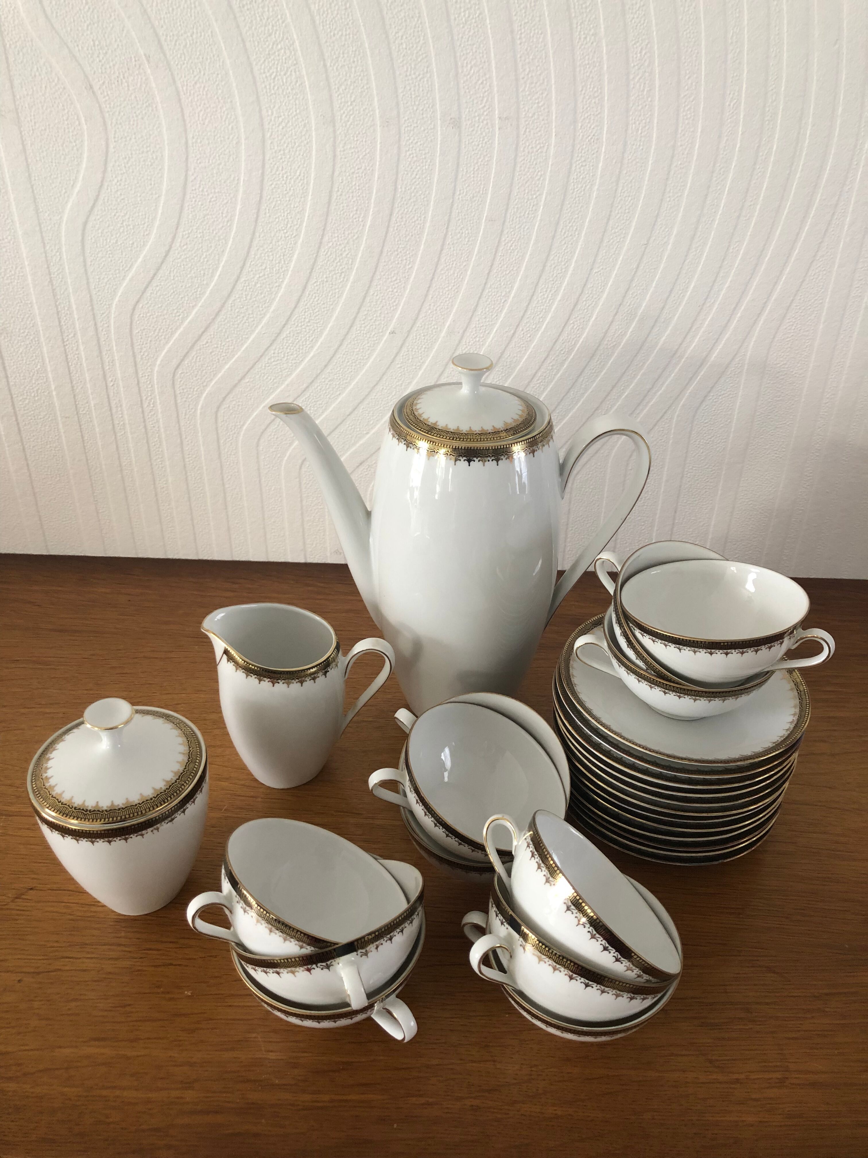 Winterling Bavaria white and gilded porcelain coffee set